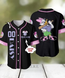 Custom Name And Number Daisy Duck Black Purple Disney Baseball Jersey Shirt