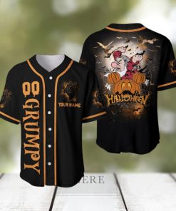 Custom Name And Number Halloween Grumpy Baseball Jersey Shirt