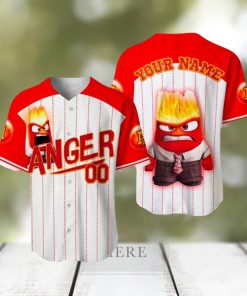 Custom Name And Number Inside Out Anger Baseball Jersey Shirt