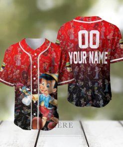 Custom Name And Number Love Pinocho Cartoon Movie Baseball Jersey Shirt