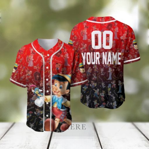 Custom Name And Number Love Pinocho Cartoon Movie Baseball Jersey Shirt