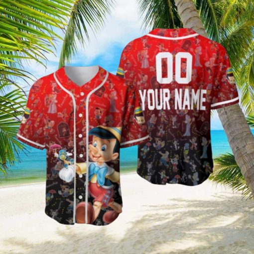 Custom Name And Number Love Pinocho Cartoon Movie Baseball Jersey Shirt