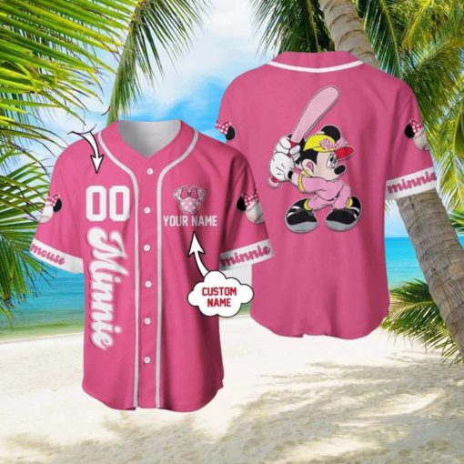 Custom Name And Number Mickey Cartoon Baseball Jersey Shirt