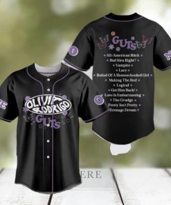 Custom Name And Number Olivia Rodrigo Guts Album Tracklist Baseball Jersey Shirt