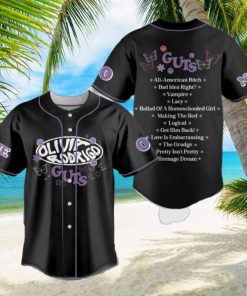 Custom Name And Number Olivia Rodrigo Guts Album Tracklist Baseball Jersey Shirt