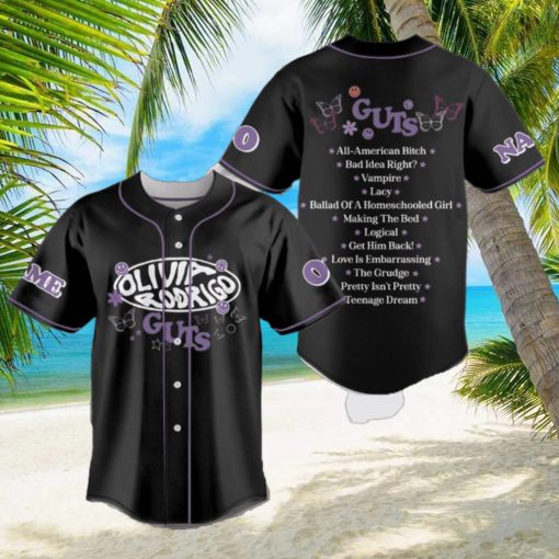 Custom Name And Number Olivia Rodrigo Guts Album Tracklist Baseball Jersey Shirt