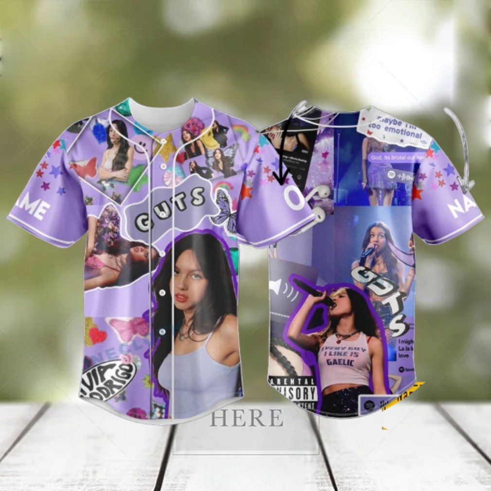 Custom Name And Number Olivia Rodrigo Guts Collage Purple Baseball Jersey Shirt Custom Name And Number Olivia Rodrigo Guts Collage Purple Baseball Jersey Shirt