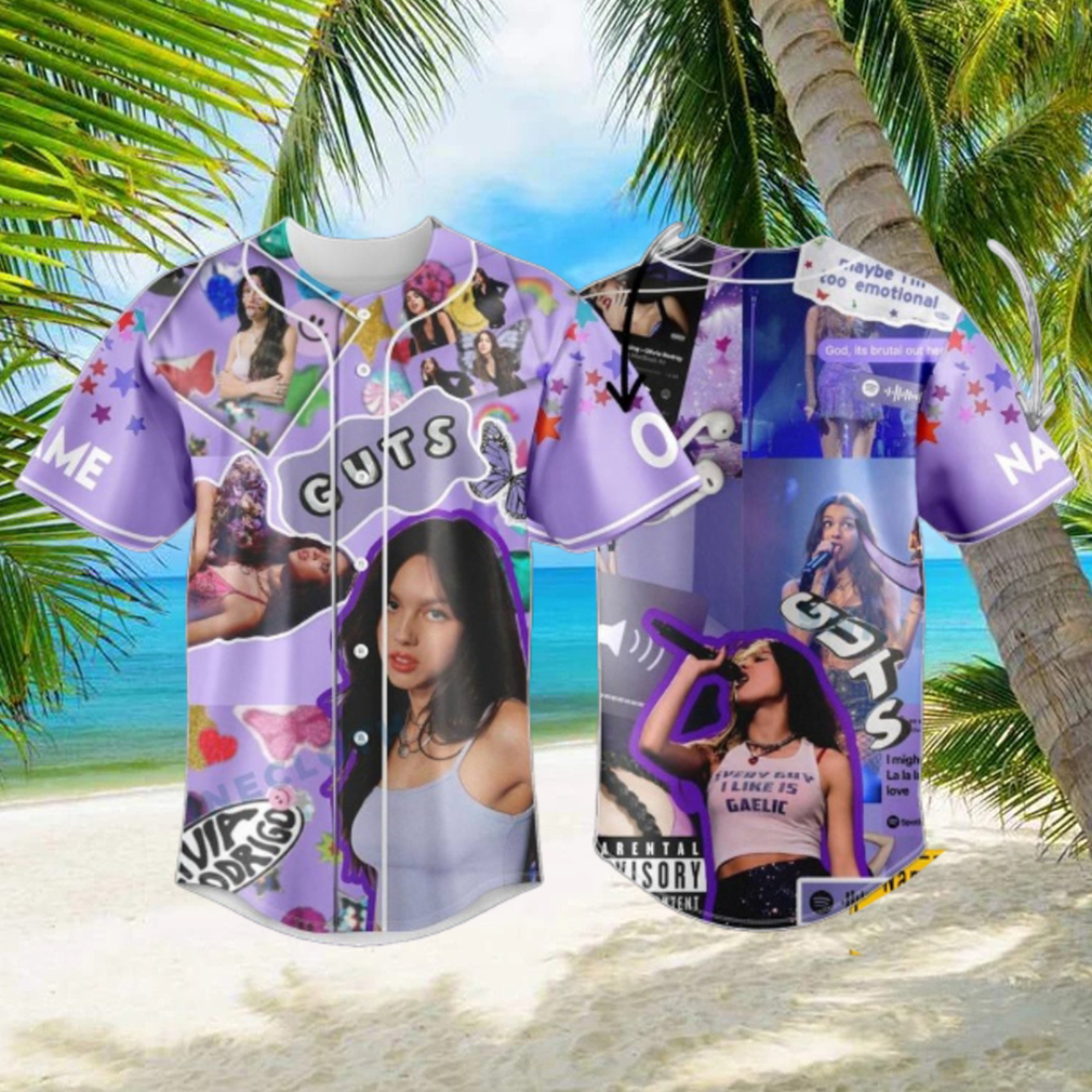 Custom Name And Number Olivia Rodrigo Guts Collage Purple Baseball Jersey Shirt Custom Name And Number Olivia Rodrigo Guts Collage Purple Baseball Jersey Shirt