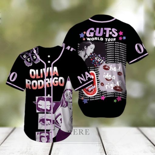 Custom Name And Number Olivia Rodrigo Guts World Tour Baseball Jersey Shirt