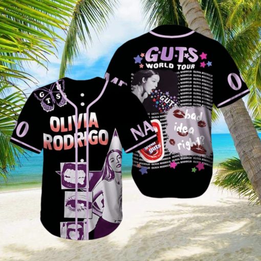 Custom Name And Number Olivia Rodrigo Guts World Tour Baseball Jersey Shirt