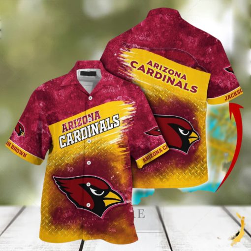 Customized NFL Arizona Cardinals Hawaiian Shirt Metal Pattern Aloha Shirt