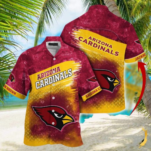 Customized NFL Arizona Cardinals Hawaiian Shirt Metal Pattern Aloha Shirt