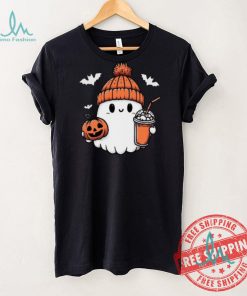 Cute Halloween Ghost with Pumpkin and Coffee shirt