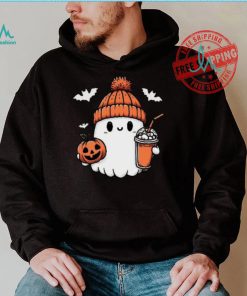 Cute Halloween Ghost with Pumpkin and Coffee shirt