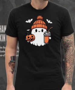 Cute Halloween Ghost with Pumpkin and Coffee shirt