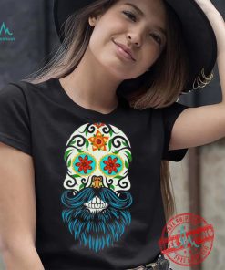 Day of the Dead Sugar Skull Beard T shirt CL