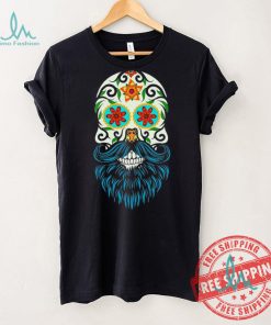 Day of the Dead Sugar Skull Beard T shirt CL