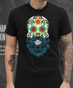 Day of the Dead Sugar Skull Beard T shirt CL