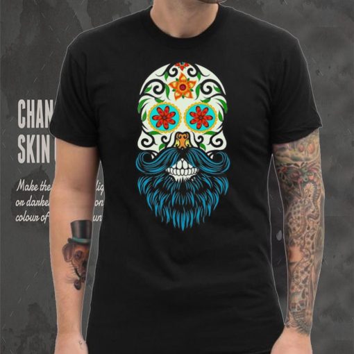 Day of the Dead Sugar Skull Beard T shirt CL
