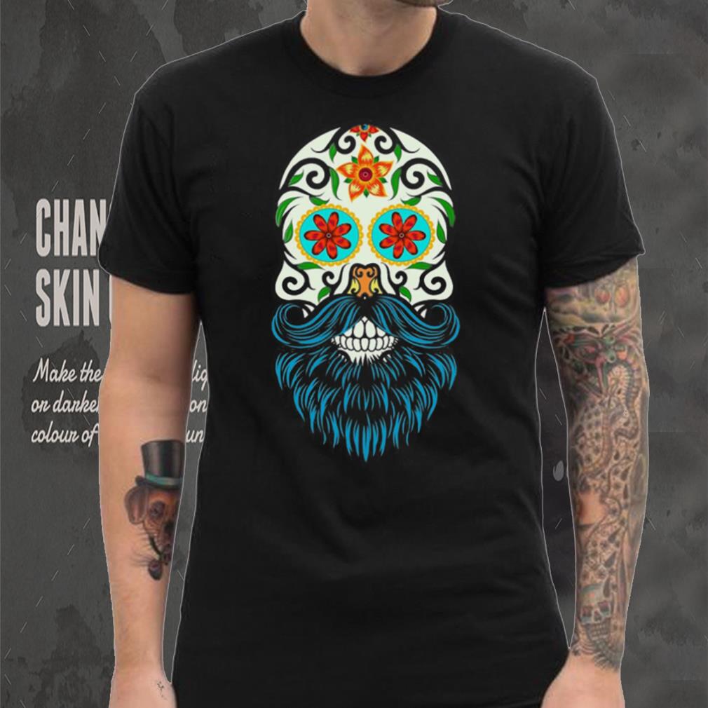 Day of the Dead Sugar Skull Beard T shirt CL Day of the Dead Sugar Skull Beard T shirt CL
