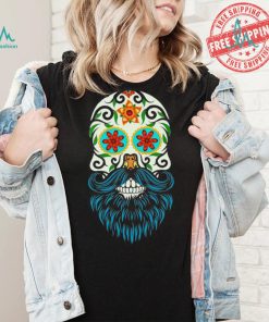 Day of the Dead Sugar Skull Beard T shirt CL
