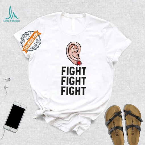Design Trump Head Cartoon Bloody Ear 2024 Vote Survivor Fight Fight Shirt