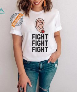 Design Trump Head Cartoon Bloody Ear 2024 Vote Survivor Fight Fight Shirt