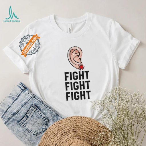Design Trump Head Cartoon Bloody Ear 2024 Vote Survivor Fight Fight Shirt