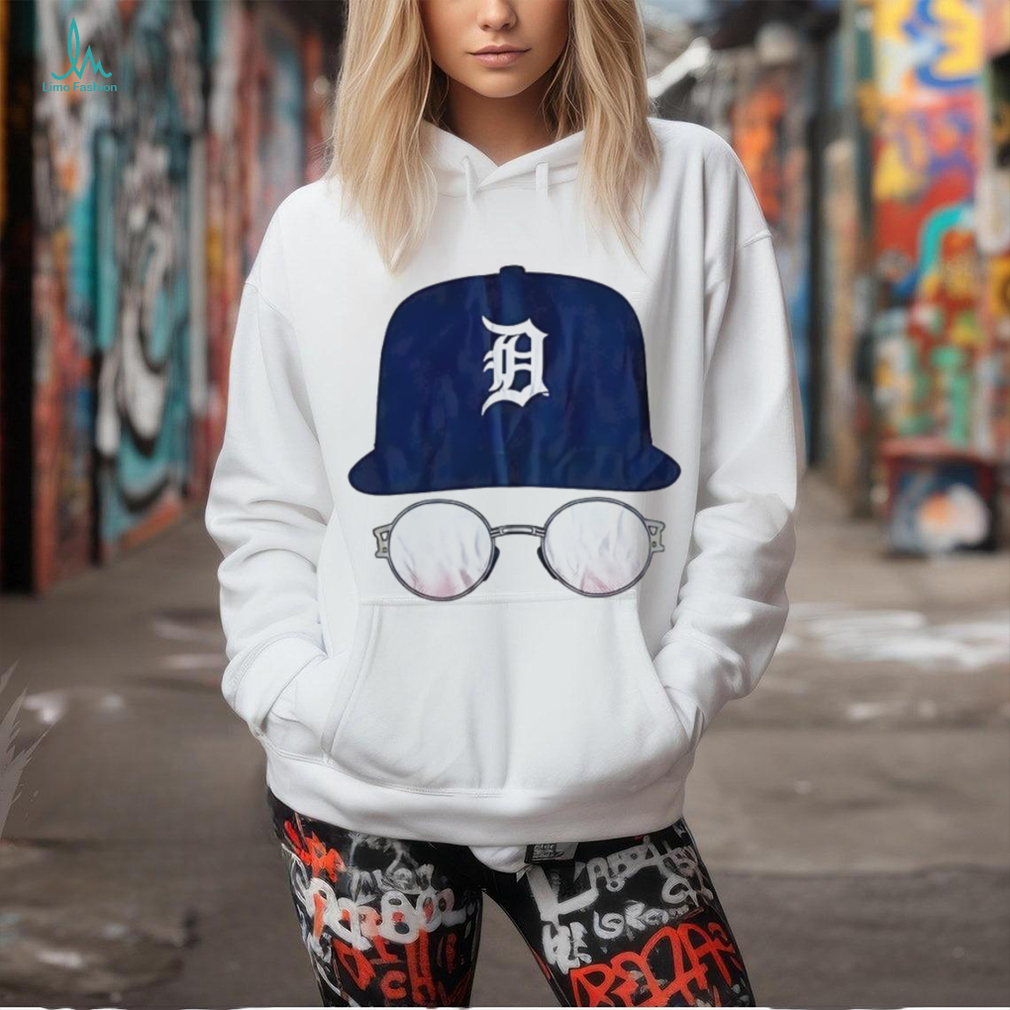 Detroit Tigers hat and glasses shirt Detroit Tigers hat and glasses shirt