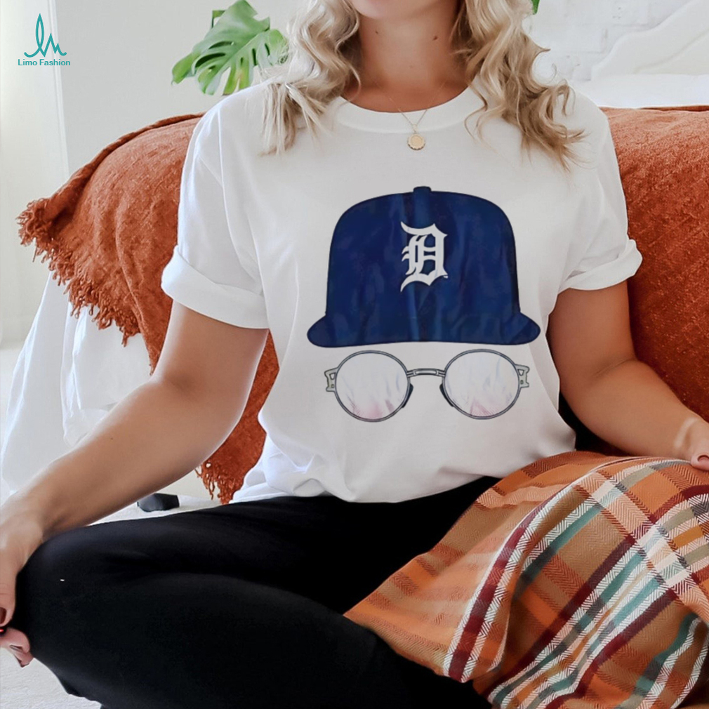 Detroit Tigers hat and glasses shirt Detroit Tigers hat and glasses shirt