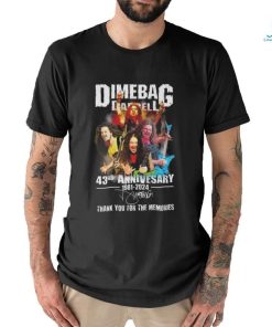 Dimebag darrell 43rd anniversary 1981 2024 thank you for the memories shirt