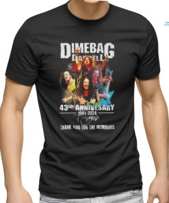 Dimebag darrell 43rd anniversary 1981 2024 thank you for the memories shirt