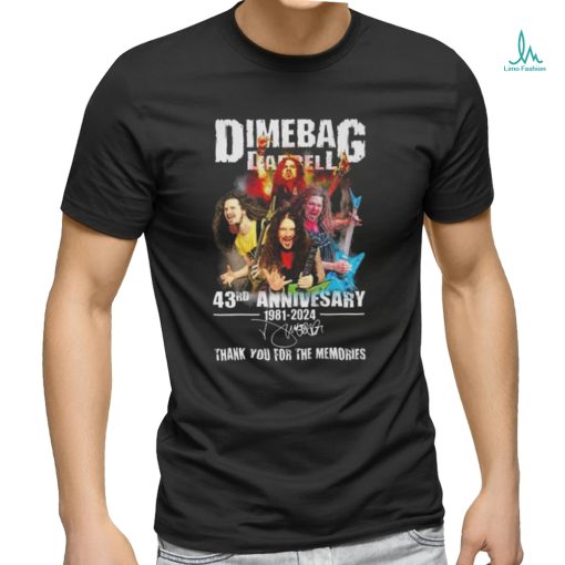 Dimebag darrell 43rd anniversary 1981 2024 thank you for the memories shirt