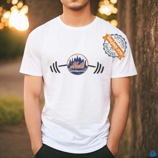 Dumbbells logo new york mets T shirt