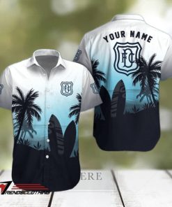 Dundee FC Palm Tree Surfboard Personalized Name Button Shirt