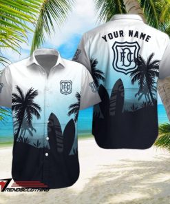 Dundee FC Palm Tree Surfboard Personalized Name Button Shirt