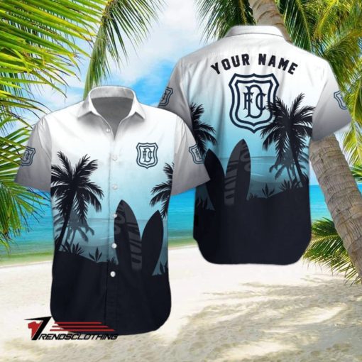 Dundee FC Palm Tree Surfboard Personalized Name Button Shirt