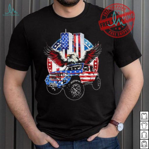 Eagle with Jeep American flag 9 11 2024 shirt