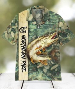 Fishing Aloha Shirt Fishing Shirt For Men Northern Pike Fishing Hawaiian Shirt