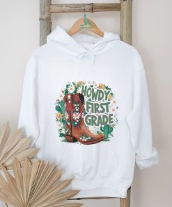 Floral Howdy First Grade Cowgirl Boots shirt