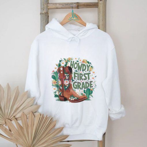 Floral Howdy First Grade Cowgirl Boots shirt
