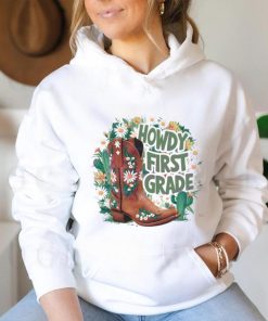 Floral Howdy First Grade Cowgirl Boots shirt