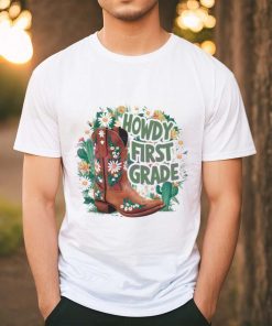 Floral Howdy First Grade Cowgirl Boots shirt