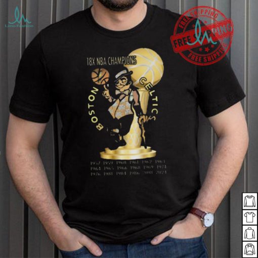 Funny Mascots 18x nba champions boston celtics shirt