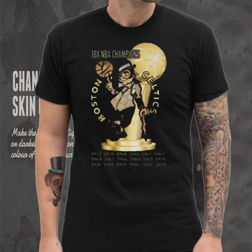 Funny Mascots 18x nba champions boston celtics shirt