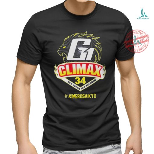 G1 Climax 34 Kimerosaikyo New Japan Pro wrestling Lion Logo T shirt