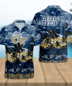 Georgia Tech Yellow Jackets Palms Tree Hawaiian Shirt