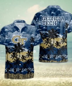 Georgia Tech Yellow Jackets Palms Tree Hawaiian Shirt