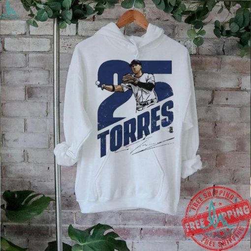 Gleyber Torres number 25 New York Yankees signature catch the ball shirt