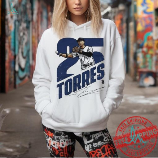 Gleyber Torres number 25 New York Yankees signature catch the ball shirt